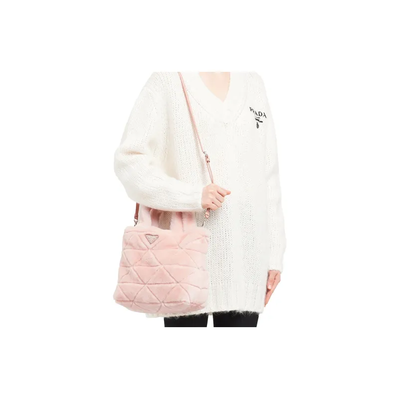 PRADA Sheepskin Shoulder Bag Crossbody Bag Handbag Women's Pink-6