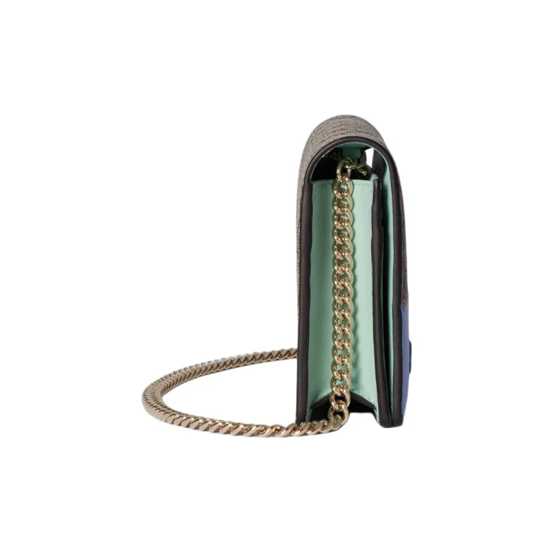 GUCCI GG Marmont Supreme Canvas With Leather Trim Shoulder Bag, Crossbody Bag, Wallet Women's Ebony & Light Purple-2