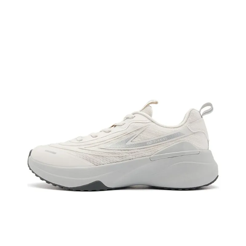 QIAODAN Cushioning Breathable Low Top Casual Running Shoes Women's Beige Gray-0