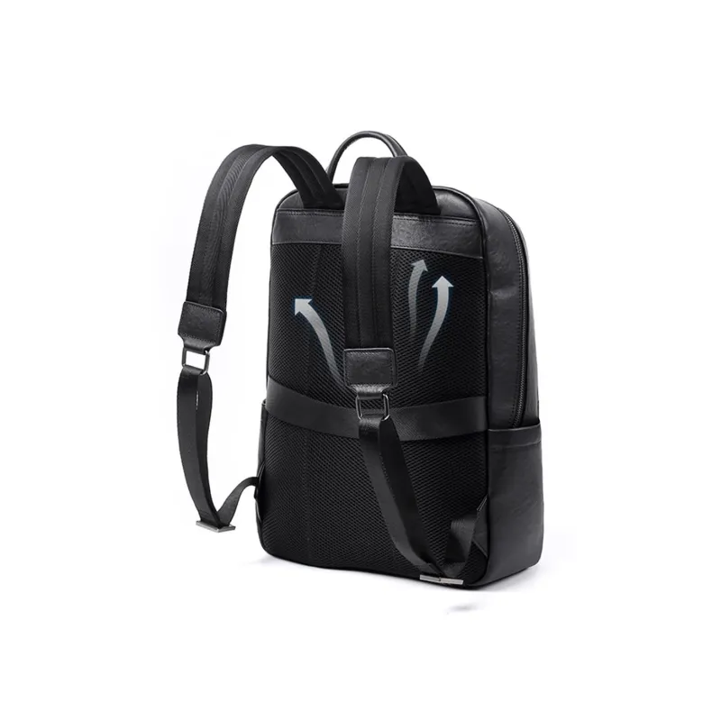 Old Man's Head Cow Leather Backpacks Backpack Laptop Bags Regular Men's Black-3