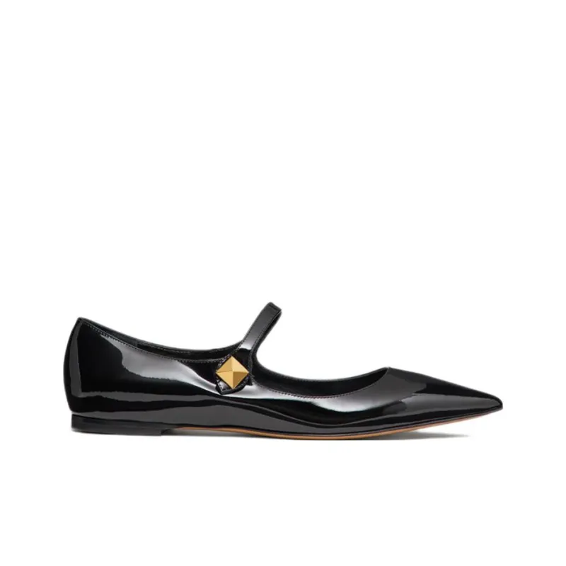Valentino TIPTOE Flat Shoes Women's Black-1