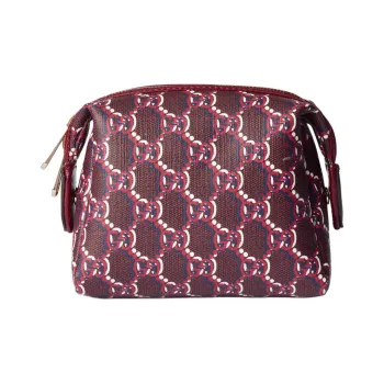 GUCCI Canvas With Leather Trim Clutch Women's Red & Multicolor