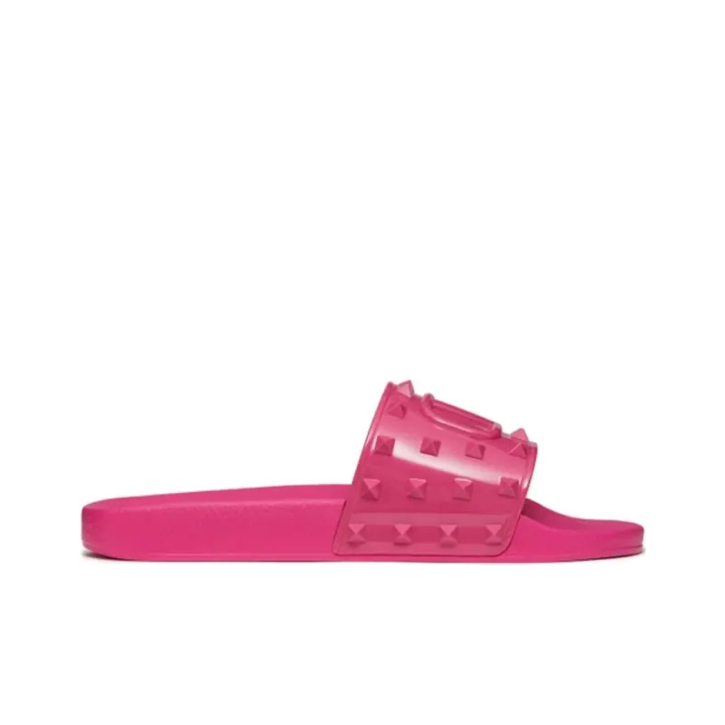Valentino VLogo Signature Slide Slippers Men's Pink-1