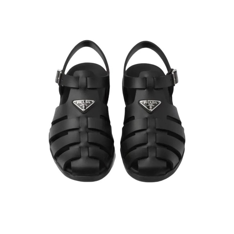 PRADA Triangle Roman Sandals Men's Black-4