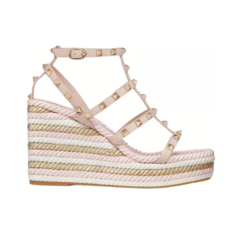 Valentino Garavani Rockstud 95mm Caged Wedge Sandals-1