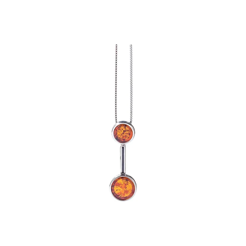 S&A S925 Silver Amber Fine Jade Necklaces Women's-0