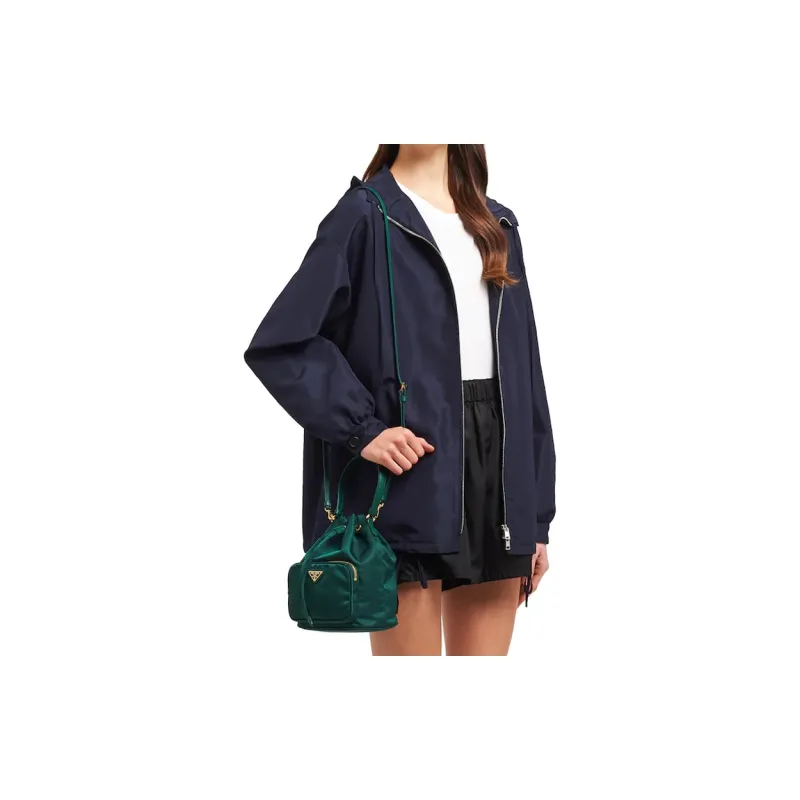 PRADA Leather Bucket Bags Shoulder Bags Handbags Women's Succulent Green-3