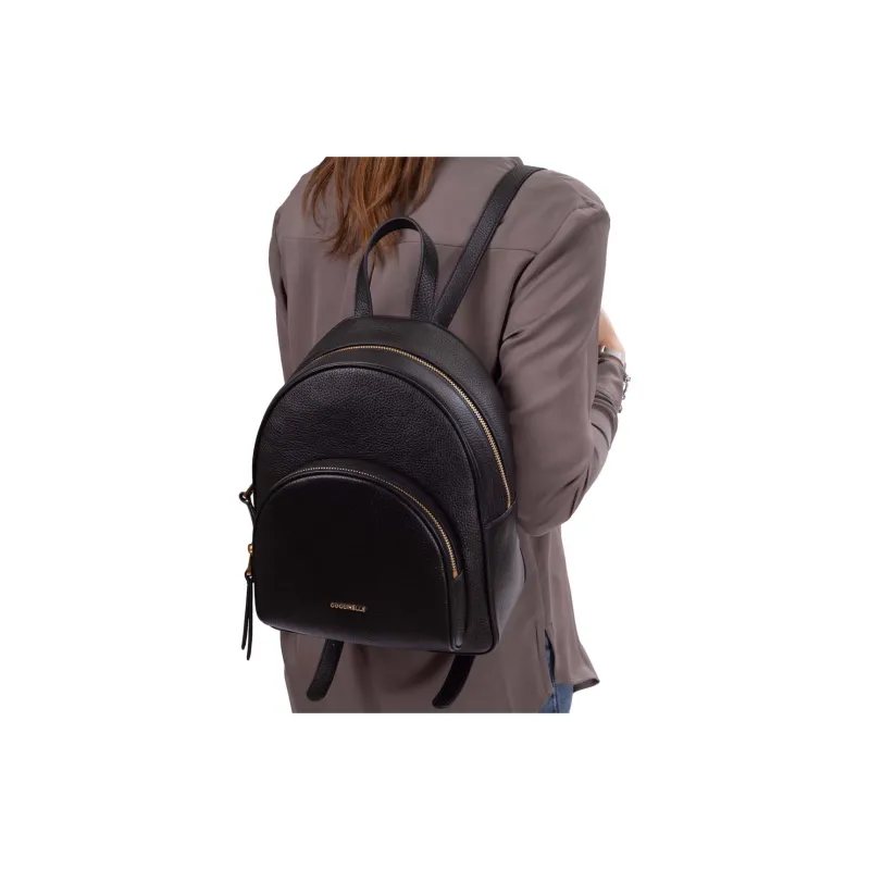 COCCINELLE Leather Backpack Medium Size Women's Black-4