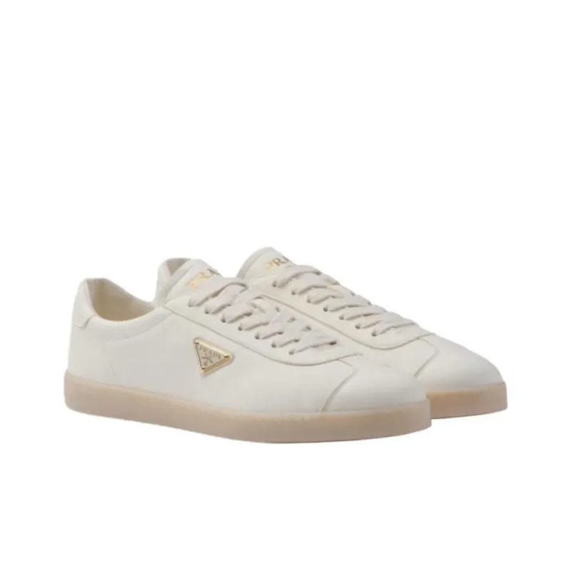 PRADA Triangle-logo Leather Sneakers-2
