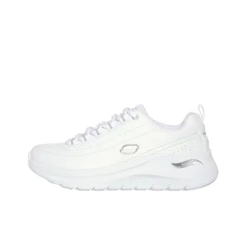 Skechers ARCH FIT 2.0 Anti Slip Wear Resistant Low Top Casual Shoes Women's White Silver