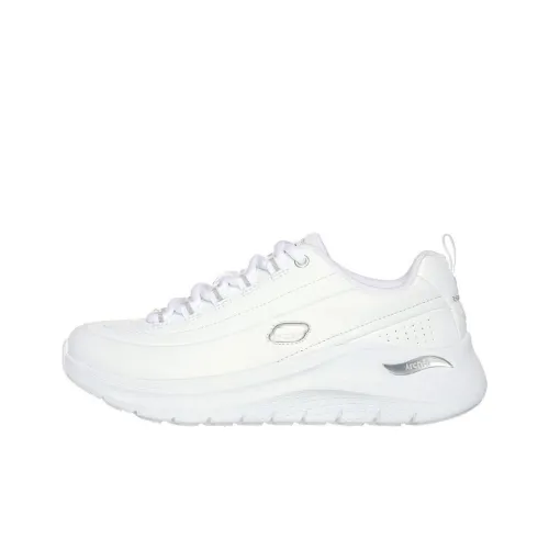 Skechers ARCH FIT 2.0 Anti Slip Wear Resistant Low Top Casual Shoes Women's White Silver
