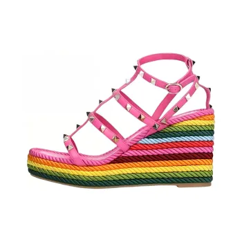 Valentino Rockstud Stylish Sandals Women's Multicolor
