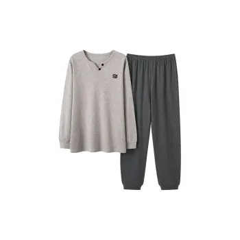 Qiao Ni Tong Pajama Set Men's Gray