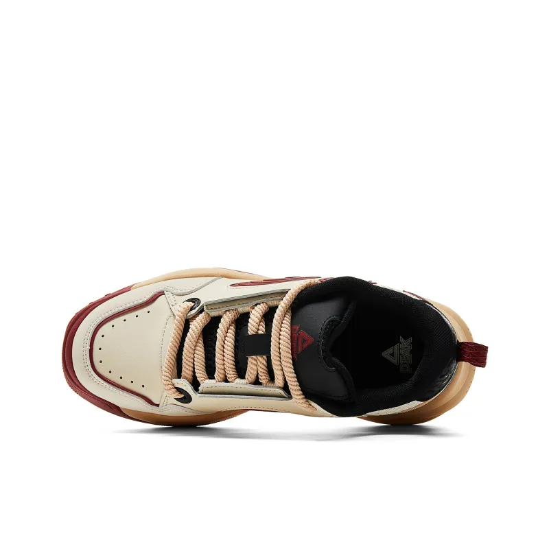 PEAK State Pole Roaming 2.0 Cushioning Lightweight Height Increasing Low Top Skateboard Shoes Women's Red Khaki-3