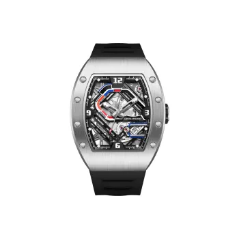 HANBORO Racing Track Collection Mechanical Movement Silicone Strap Watch Men's Watches Black Dial