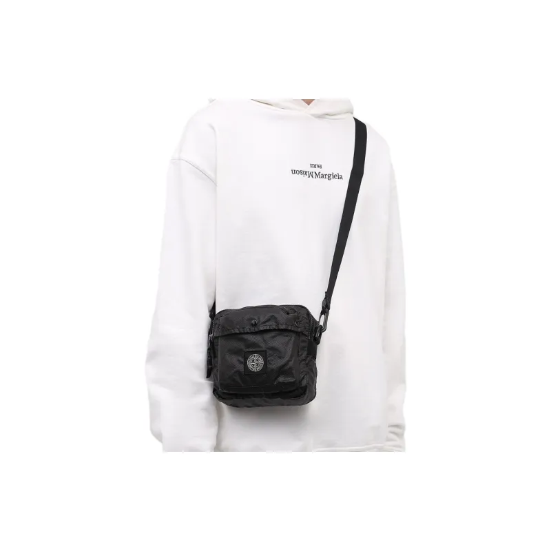 STONE ISLAND Cotton Small Square Bag Shoulder Bag Crossbody Bag Regular Men's Black-4