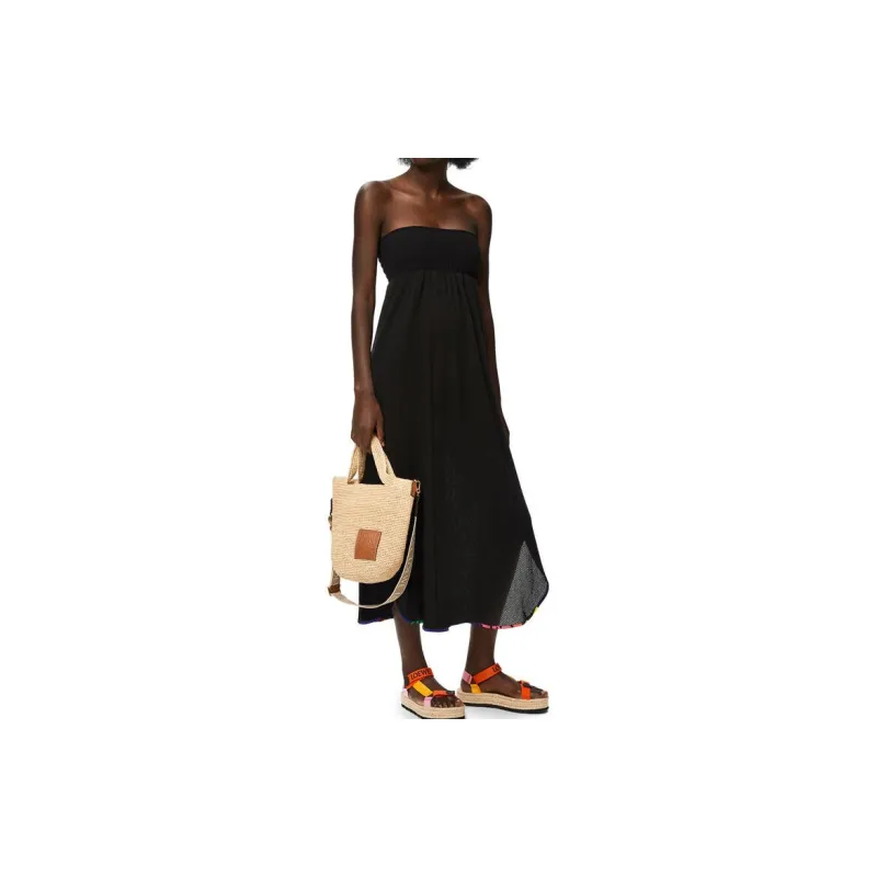 LOEWE Slit Raffia Handbag, Crossbody Bag Mini Women's Linen-2