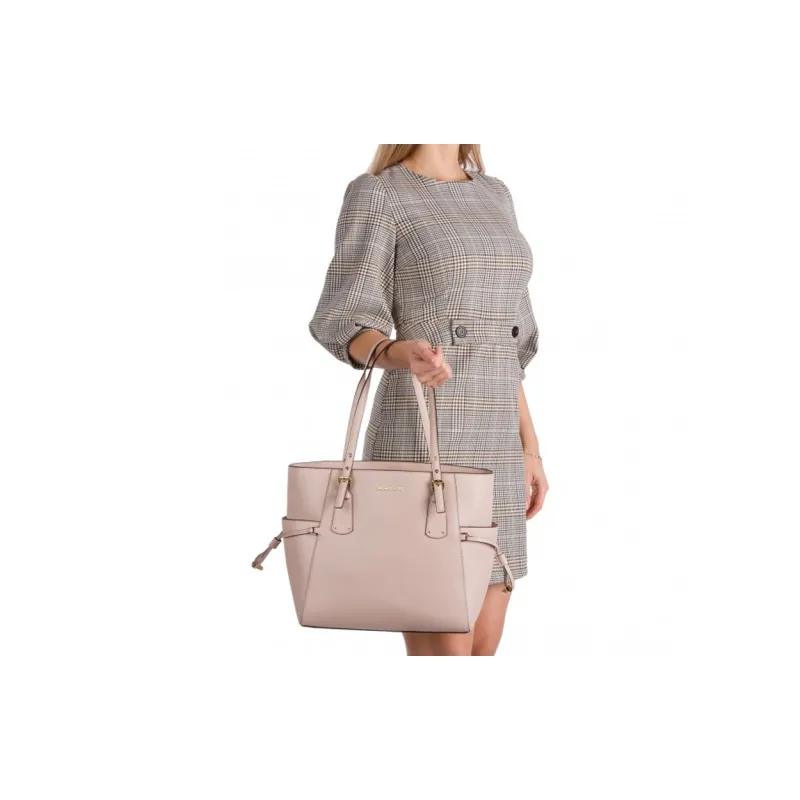 MICHAEL KORS Voyager Leather Catfish Bag, Shoulder Bag, Handbag Trumpets Women's Light Pink-4