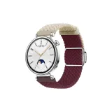 Multicolor Style[Upgraded Magnetic | Woven Slide Buckle]Starlight & Burgundy-Silver-Tone Buckle