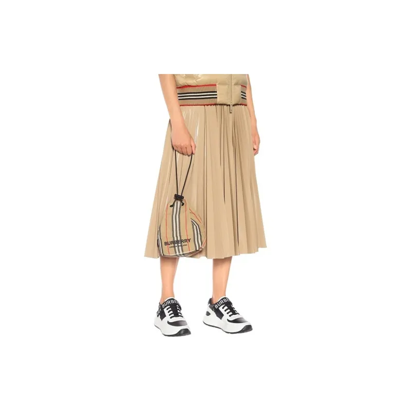 Burberry Logo Print Icon Stripe Drawcord Pouch 'Archive Beige'-10