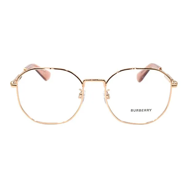 Burberry Irregular Shape Eyeglass Frames Men's Rose Gold-1