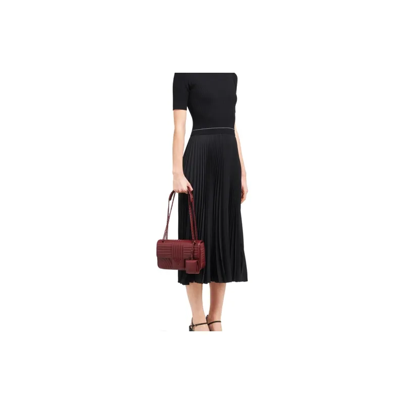 PRADA PRADA Luggage Collection Cow Leather Crossbody Bags Shoulder Bags Women's Cherry Color-3