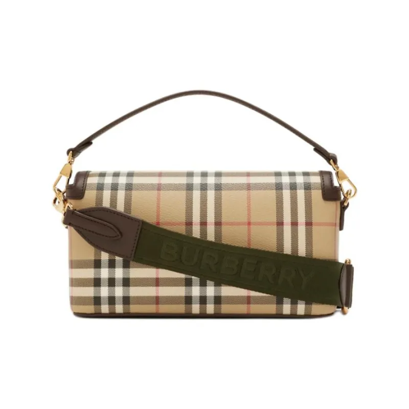 Burberry Polyurethane Shoulder Bag Crossbody Bag Handbag Women's Beige & Army Green-2