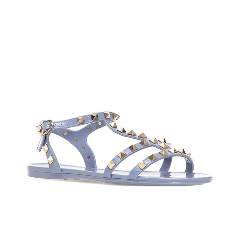 Valentino Rockstud One Strap Sandals Women's Light Blue-2