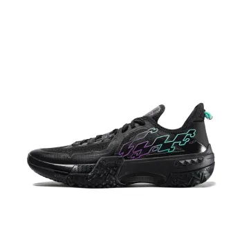 LiNing Shudder Cushioning Anti Slip Wear Resistant Breathable Lightweight Rebound Low Top Basketball Shoes Men's Black