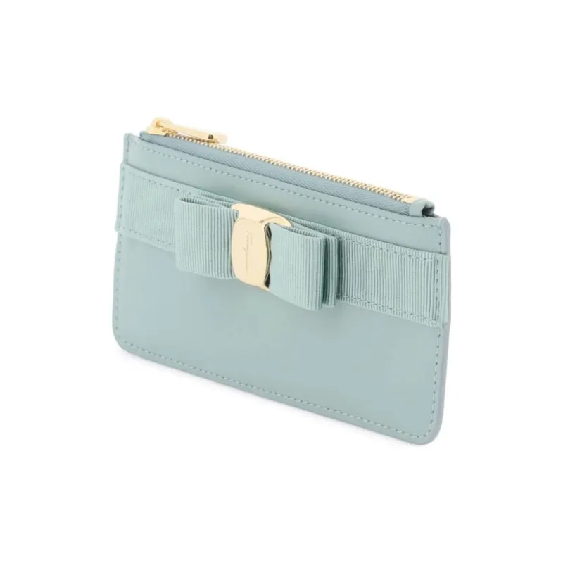 FERRAGAMO Calfskin Coin Purse Regular Women's Light Blue-1