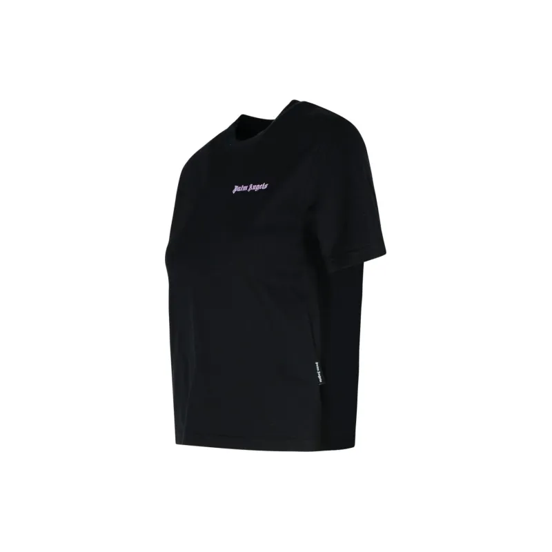 PALM ANGELS Logo Embroidered Crewneck T Shirt-2