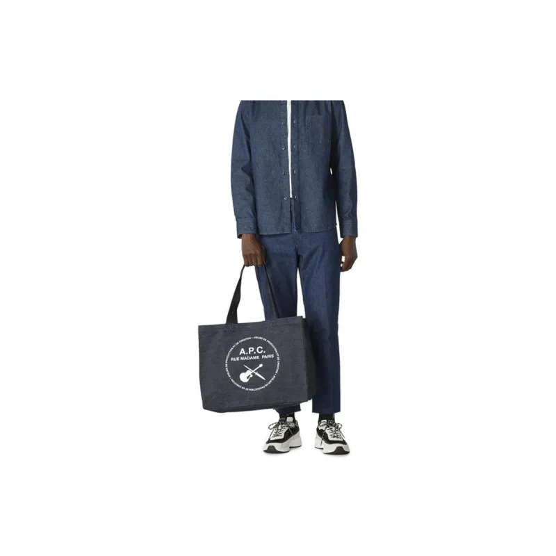 A.P.C Cotton Handbag Men's Dark Blue-1
