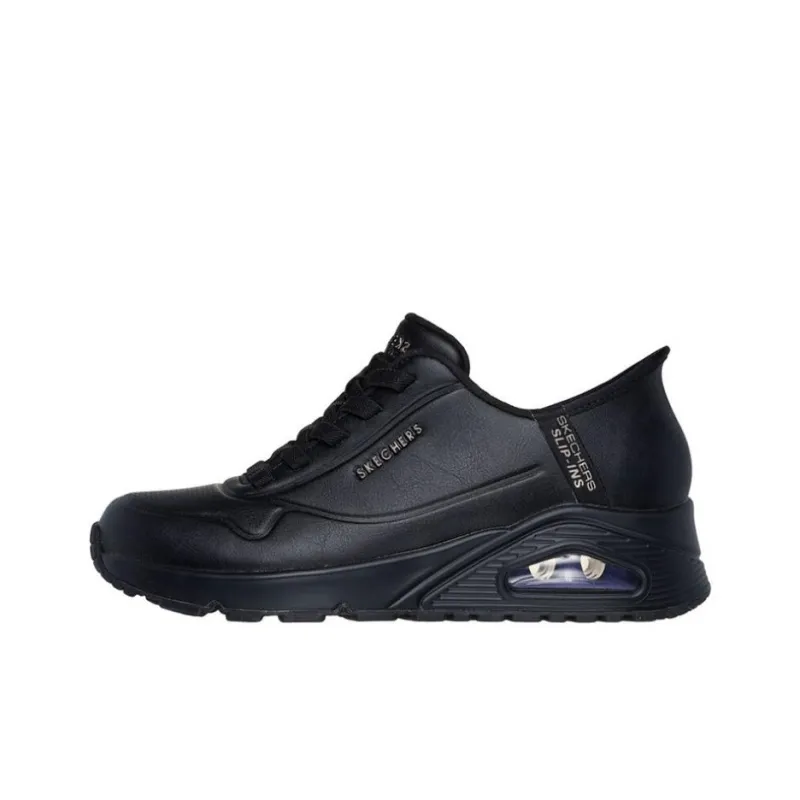 Skechers Uno Anti Slip Wear Resistant Low Top Casual Shoes Women's Black-0