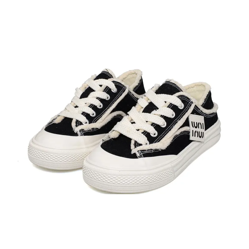 B10CROWN Slip Resistant Breathable Lightweight Low Top Canvas Shoes Women's Black-3