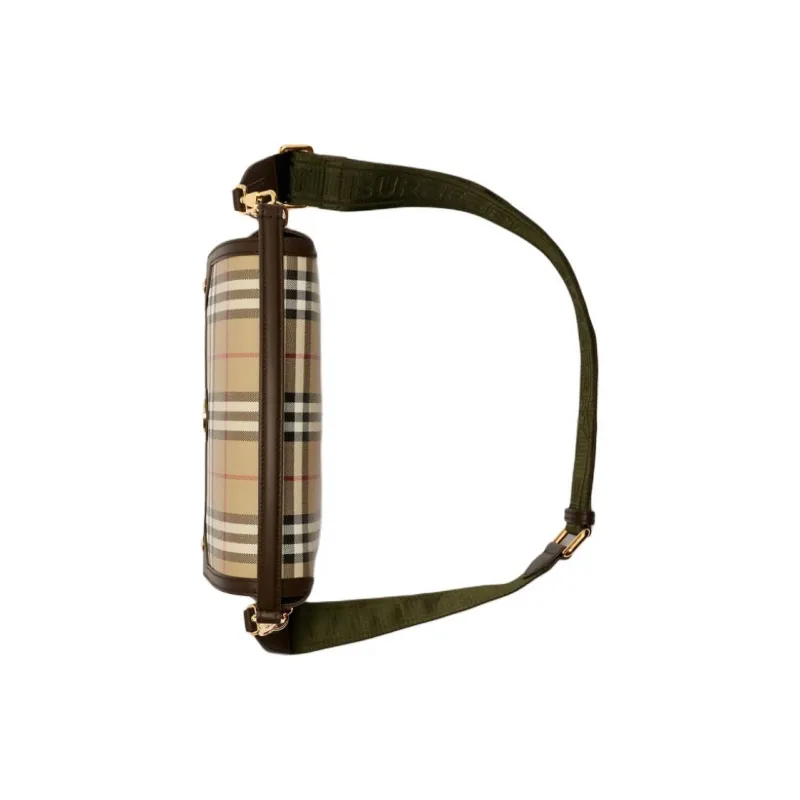 Burberry Polyurethane Shoulder Bag Crossbody Bag Handbag Women's Beige & Army Green-3