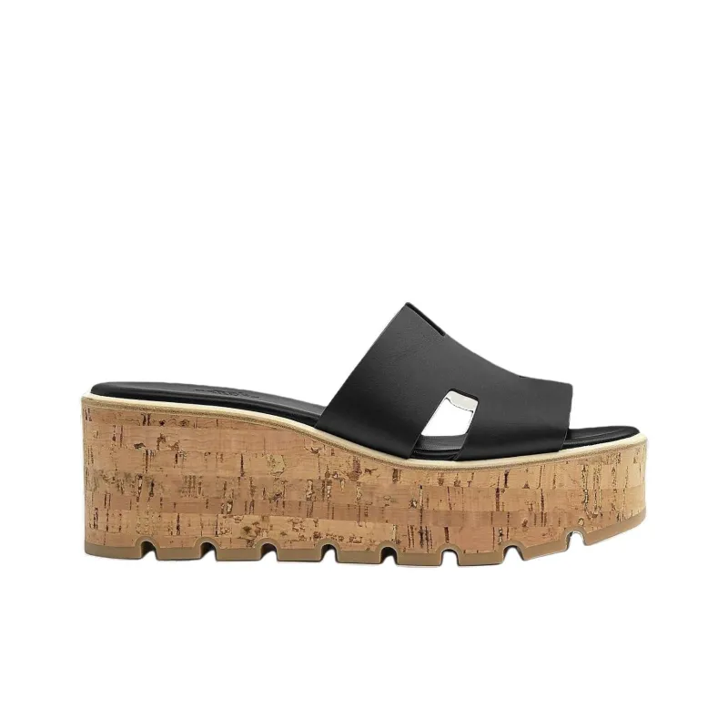 HERMES Eze 30 Sandal Noir-1