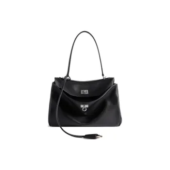 Balenciaga Smooth Calf Leather One Shoulder Handbags Small Size Women's Black