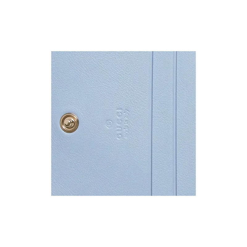 GUCCI GG Marmont Leather Card Holder Women's Light Pink Red & Light Blue-5