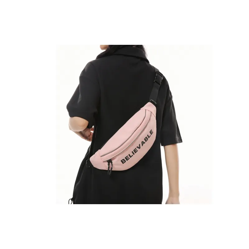 OURFUN Nylon Sling Bag Unisex White/Black/Red/Green/Blue/Pink-5
