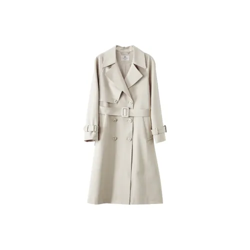 XIANGYING Trench Coats Women's Beige