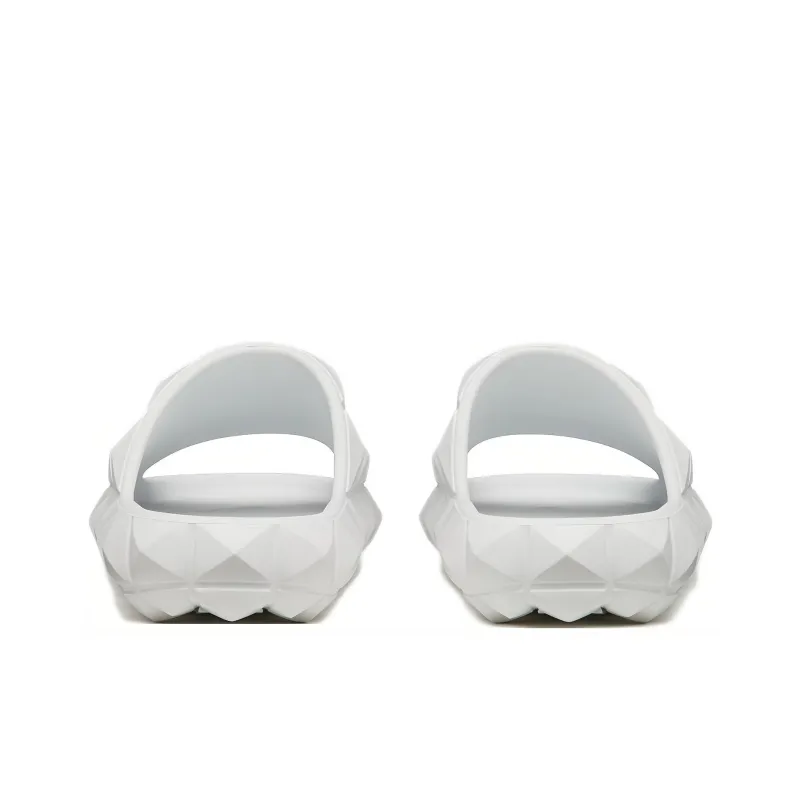 Valentino Roman Stud Turtle Slide Sandal White-4
