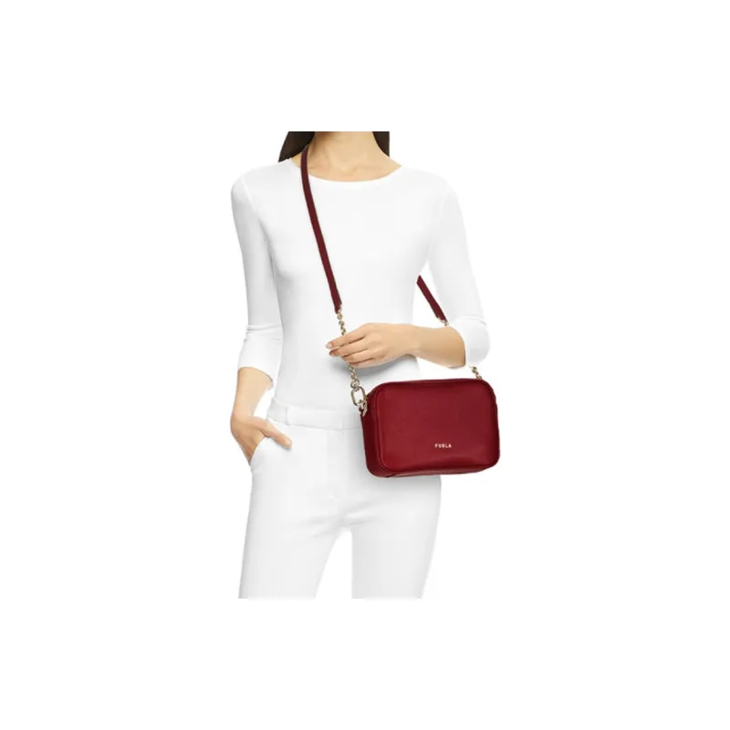 Furla Real Leather Camera Bag Shoulder Bag Crossbody Bag Mini Women's Red-3