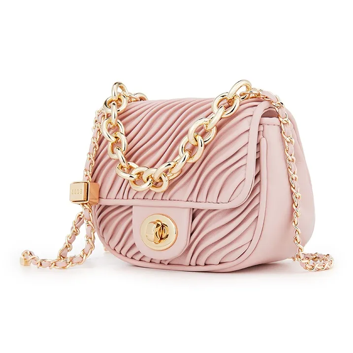 ELLE Synthetic Leather Crossbody Bag Mini Women's White/Pink/Yellow-5
