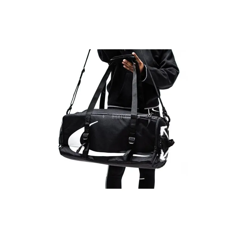 Nike Off WHITE Collaboration Polyester One Shoulder Handbag Travel Bag Regular Unisex Black-3