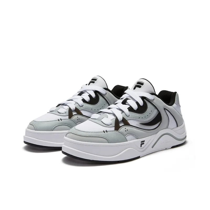 FILA FUSION 50 Slip Resistant Low Top Skateboard Shoes Men's White Gray-2
