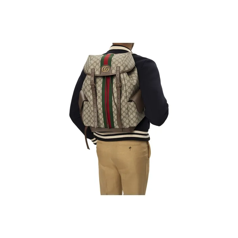 GUCCI Ophidia GG Monogram Backpack Men Medium Beige/Ebony-5