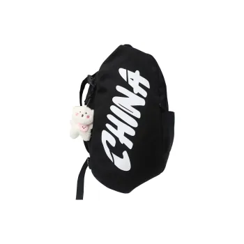 Parker Bear Nylon Backpack Unisex White/Gray/Black/Brick Red