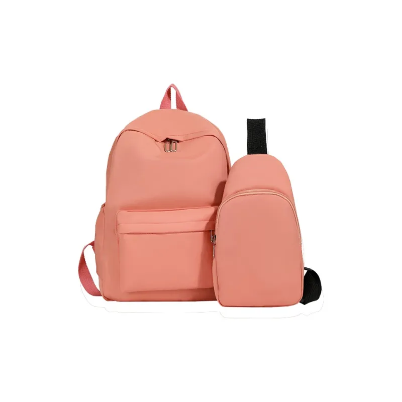 GOX Nylon Backpack Regular Unisex Ecru/Black/Purple/Green/Blue/Pink/Yellow/Orange Red-18
