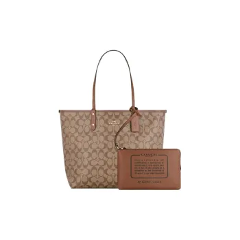 COACH City PVC Tote Bag, Shopping Bag, Handbag Large Size Women's Brown