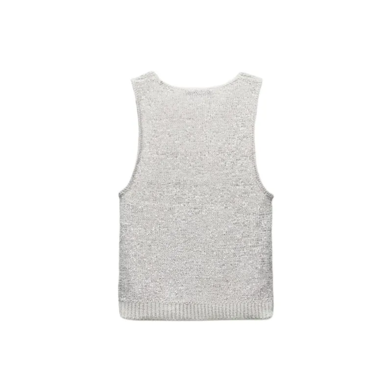 ZARA Tank Tops Women's Gray-1